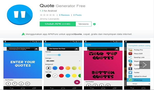 Aplikasi Pembuat Quotes Menarik Kekinian untuk Android, iPhone dan PC