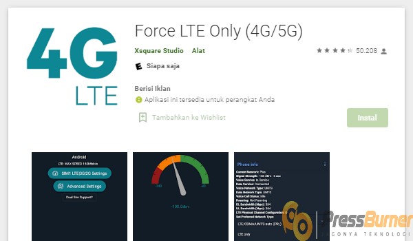 Aplikasi Force LTE Only
