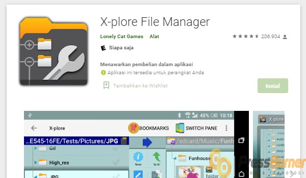 Membuka File yang Dienkripsi dengan Aplikasi X-plore File Manager