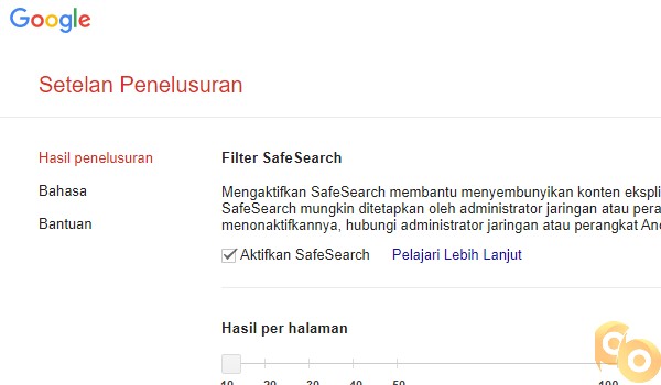Mematikan Safe Search dengan Peramban Web di Android