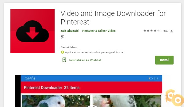 Download Gambar di Pinterest dengan Video and Image Downloader for Pinterest