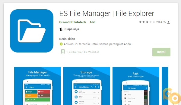 Menggunakan ES File Explorer File Manager