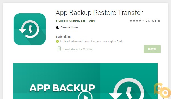 Menggunakan App Backup & Restore
