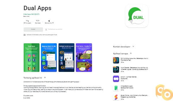 Dual Apps atau Aplikasi Ganda