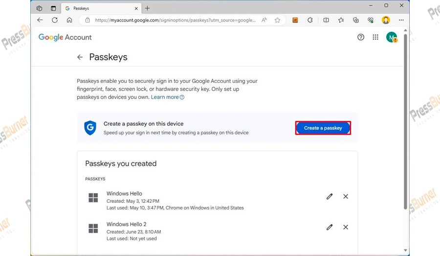 Cara Membuat Passkey untuk Akun Google di Windows 11